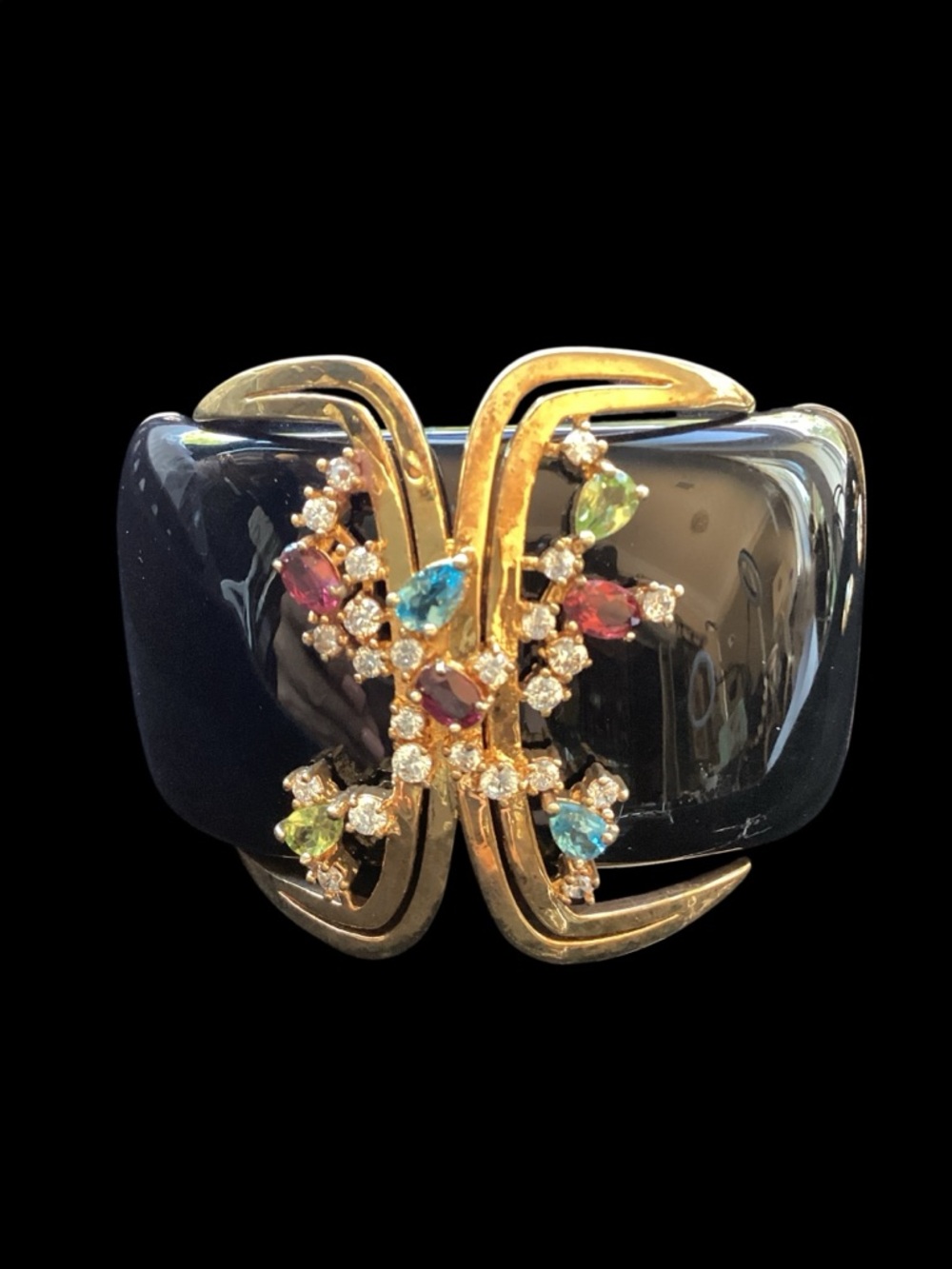 Cristina Sabatini Black & Crystal Cuff Bracelet